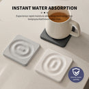 6-Pack Dark Grey Instant Dry Diatomite Square Coaster Tray(10x10CM) - Ultra-Absorbent Bathroom Sink Caddy & Cup Mat