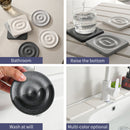 6-Pack Dark Grey Instant Dry Diatomite Square Coaster Tray(10x10CM) - Ultra-Absorbent Bathroom Sink Caddy & Cup Mat