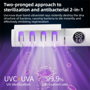 White 4-Slot Compact UV Toothbrush Sanitizer with Turbo Drying Fan & LCD Display - Anti-Dust Toothbrush Holder, 10-Minute One-Touch Deep Clean