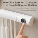 White 4-Slot Compact UV Toothbrush Sanitizer with Turbo Drying Fan & LCD Display - Anti-Dust Toothbrush Holder, 10-Minute One-Touch Deep Clean