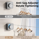 White 4.2M Heavy Duty Invisible Retractable Clothesline - Rustproof & Drill-Free Laundry Hanger with 20kg Load Capacity