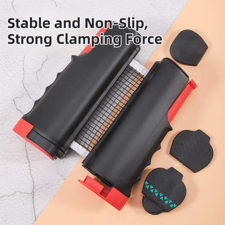 Orange Portable Table Tennis Set with 2 Paddles, 3 Balls and Carry Bag - 165cm Retractable Ping Pong Net & Post - Indoor/Outdoor Professional Training Kit