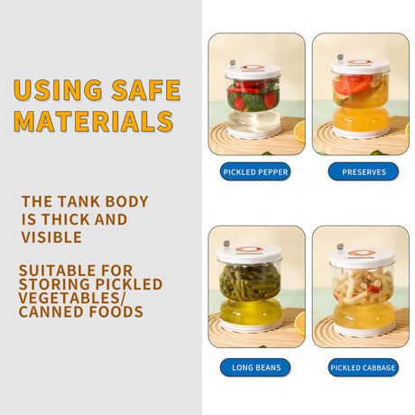 Food-Grade Pickle Hourglass Jar with Strainer Flip - 200ml Compact Kitchen Wet and Dry Separation Container for Olives, Jalapeños & Pickles