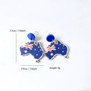 Wooden Australia Map Silhouette Earrings - Lightweight Geometric Ear Drops, Cultural Decor Gift(Style 2)