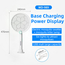 2-in-1 Foldable Electric Mosquito Swatter & UV Light Killer Lamp with 180° Rotating Head and Base - Wall-Mounted & Self-Standing Non-Toxic Pest Control