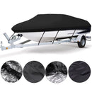 Black Heavy-Duty V-Hull Shield for 11 to 13 FT Yachts - All-Weather Water / Dust / UV Resistant 190T Silver Coated  Marine Protector
