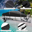 Black Heavy-Duty V-Hull Shield for 14 to 16 FT Yachts - All-Weather Water / Dust / UV Resistant 190T Silver Coated  Marine Protector