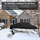 Black Heavy-Duty V-Hull Shield for 16 to 18 FT Yachts - All-Weather Water / Dust / UV Resistant 190T Silver Coated  Marine Protector