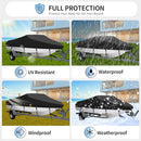 Black Heavy-Duty V-Hull Shield for 17 to 19 FT Yachts - All-Weather Water / Dust / UV Resistant 190T Silver Coated  Marine Protector