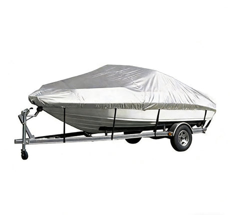Sliver Heavy-Duty V-Hull Shield for 16 to 18 FT Yachts - All-Weather Water / Dust / UV Resistant 190T Silver Coated  Marine Protector
