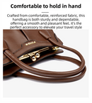 Khaki Women's Premium Wear-Resistant Leather Shoulder Bag - Vintage Frame Kiss-Lock Handbag & Crossbody Satchel