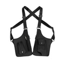 Black Multi-functional Expandable Men's Tactical Chest Rig Bag - Waterproof & Lightweight Retro Underarm Pack