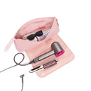 Pink Premium Insulated Roll-Up Travel Case for Hair Styling Tools & Blow Dryers with Muti-Pockets (18x5.5x5 Inch)