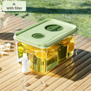 3L Compact Fridge-Ready Cold Drink Dispenser with Spigot, Timer and Infuser Filter - Food-Grade PP & Heat Resistant Fruit Tea Tank