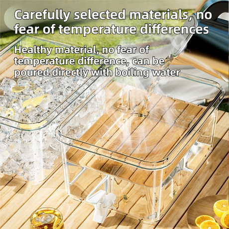 3L Compact Fridge-Ready Cold Drink Dispenser with Spigot, Timer and Infuser Filter - Food-Grade PP & Heat Resistant Fruit Tea Tank