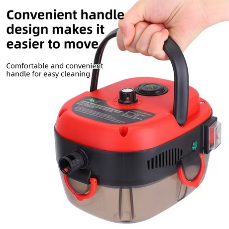 Red Portable High-Pressure Steam Cleaner with 1000ml Tank & 7-Piece Pro Brushes/Spray Nozzle Kit - 131°C High-Temp Deep Cleaning Machine for Kitchen Grease and Home Sanitization