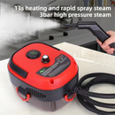 White Portable High-Pressure Steam Cleaner with 1000ml Tank & 7-Piece Pro Brushes/Spray Nozzle Kit - 131°C High-Temp Deep Cleaning Machine for Kitchen Grease and Home Sanitization