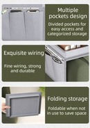 Grey Foldable  Sofa Armrest Organizer With 3-Zones - 20kg Load Capacity, Thickended Oxford Cloth Storage Bag for Dorms, Cars & Living Rooms