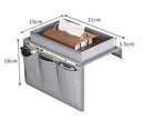 Grey Foldable  Sofa Armrest Organizer With 3-Zones - 20kg Load Capacity, Thickended Oxford Cloth Storage Bag for Dorms, Cars & Living Rooms