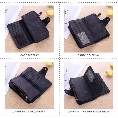 Pink Large Capacity Long Wallet Frosted PU Leather Clutch Bag with 14 Card Slots and Zipper Compartment fits Smartphone for Everyday Use Australia