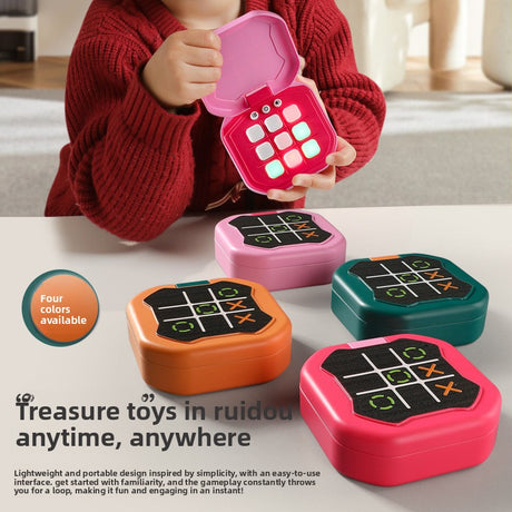2 Pack Orange  AI Tic-Tac-Toe Handheld Game Electronic Logic Training Machine with 9 Game Modes and Light-up Buttons for Kids Age 3+ Australian Home Travel