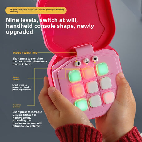 2 Pack Orange  AI Tic-Tac-Toe Handheld Game Electronic Logic Training Machine with 9 Game Modes and Light-up Buttons for Kids Age 3+ Australian Home Travel