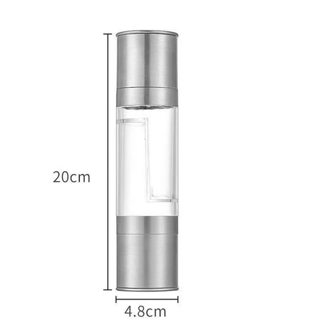 2 Pack 2-in-1 Stainless Steel Manual Spice Grinder Dual Head Salt and Pepper Mill with Adjustable Coarseness for Australian BBQ Kitchen and Travel