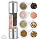 2 Pack 2-in-1 Stainless Steel Manual Spice Grinder Dual Head Salt and Pepper Mill with Adjustable Coarseness for Australian BBQ Kitchen and Travel