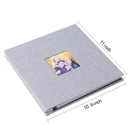 Red Linen Self-Adhesive Photo Album DIY Scrapbook with Cover Window 11x10.6 Inch for Family Wedding Travel Memories Preservation Australian Home