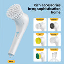 Electric Cleaning Brush with 5 Replaceable Heads – Waterproof, Rechargeable Kitchen Scrubber for Dishes, Surfaces & Deep Cleaning