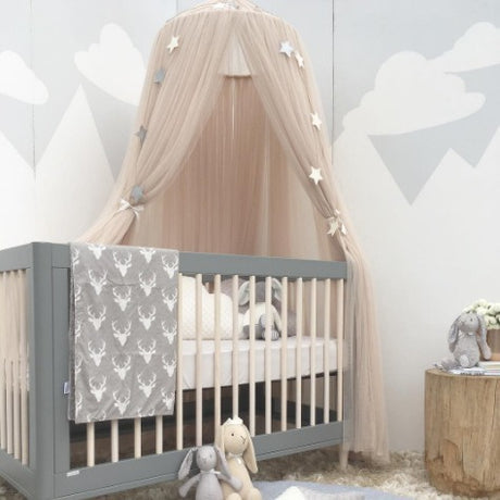 Pink Nordic Style 7-Layer Tulle Bed Canopy 300cm Extra Long 60cm Dome for Australian Kids Bedroom Nursery and Playroom Decor