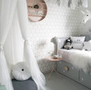 Grey Nordic Style 7-Layer Tulle Bed Canopy 300cm Extra Long 60cm Dome for Australian Kids Bedroom Nursery and Playroom Decor
