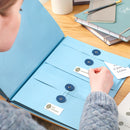 Blue Important Document Organizer Folder with 10 Manila Envelopes and Acid-Free Paper for Home Office Estate Planning and Aussie Travel