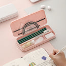 3-Pack Blue Macaron Color Pencil Case with Multi-Compartment Storage Waterproof PP Stationery Organizer for Australian Students School Essentials