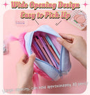 Purple Funny Plush Big Eye Monster Pencil Case with DIY Messy Hair Large Capacity Stationery Pouch for Australian Students and School Gift