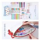 Red Large Capacity Double Layer Pencil Case Waterproof PU Leather Stationery Organizer for Australian Students and Office Use High Capacity Makeup Bag