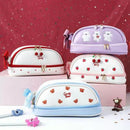 Blue Large Capacity Double Layer Pencil Case Waterproof PU Leather Stationery Organizer for Australian Students and Office Use High Capacity Makeup Bag
