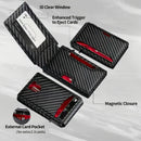 Carbon Fiber Slim Bifold Wallet for Men with RFID Blocking Pop-up Card Ejector and Magnetic Closure Minimalist Design for Australian Daily Use