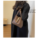 Brown Retro 2-Piece Women's Bucket Bag Set with Removable Inner Pouch PU Leather Crossbody Handbag and Fashionable Tote for Australian Everyday Use
