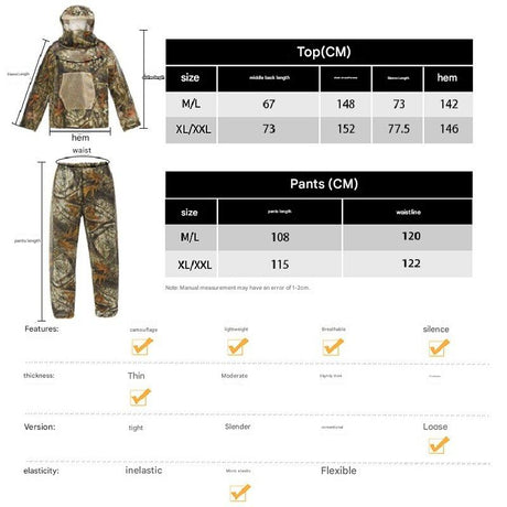 Desert Digital Camouflage Mosquito Repellent Suit Ultra-Fine Mesh Hooded Ghillie Suit for Outdoor Hunting Camping Fishing and Beekeeping(XL/XXL)