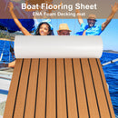 Teak EVA Foam Boat Flooring Sheet Brown with Black Stripes Self-Adhesive Marine Decking Mat for Yacht Fishing Boat RV DIY Upgrade Australian Boating(2400x900x6mm)