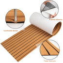 Teak EVA Foam Boat Flooring Sheet Brown with Black Stripes Self-Adhesive Marine Decking Mat for Yacht Fishing Boat RV DIY Upgrade Australian Boating(2400x900x6mm)