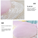 White Elegant Butterfly Lace Throw Pillow 60x45cm Soft Decorative Cushion for Sofa Bedroom Office and Car Comfort Backrest Accessory
