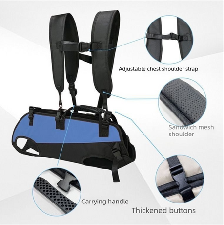 Black Multi-Functional Dog Carrier Backpack and Lift Harness for Hiking and Outdoor Use, Adjustable Breathable Pet Support Sling for Senior or Injured Large Dogs(Size: S)