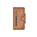 Light coffee Vintage Men's Long Wallet Slim PU Leather Clutch with Multi Card Slots and External Zipper Pocket, Large Capacity Fashion Purse for Daily Use