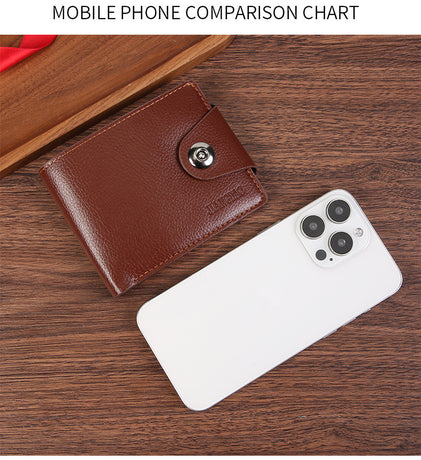 Brown Men's PU Leather Wallet with Magnetic Clasp and Zipper Pocket for Cards Cash and Coins Ideal for Daily Use in Australia