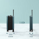 Black 20 Inch Foldable Carry-on Suitcase Ultra Lightweight 2.1kg Hard Shell Luggage with 360 Spinner Wheels and Combination Lock for Australian Travel