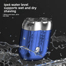 Blue Portable Mini Electric Shaver with Dual Floating Heads IPX6 Waterproof Rechargeable Travel Razor for Men for Grooming and Business Trips