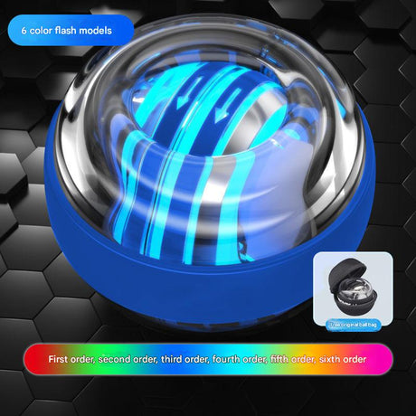 Blue LED Gyro Ball Wrist Power Trainer with Digital Counter and Auto-Start Zinc Alloy Core for Grip Strength and Stress Relief in Australian Homes