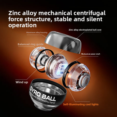 Blue LED Gyro Ball Wrist Power Trainer with Digital Counter and Auto-Start Zinc Alloy Core for Grip Strength and Stress Relief in Australian Homes